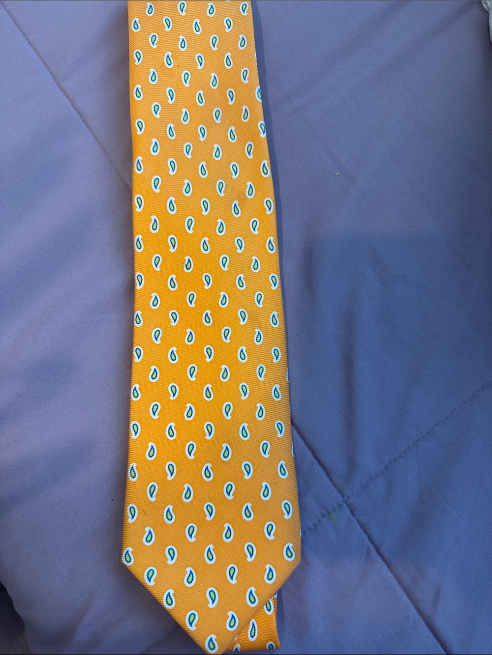 Classic Orange Paisley Men's Tie Jos A Bank